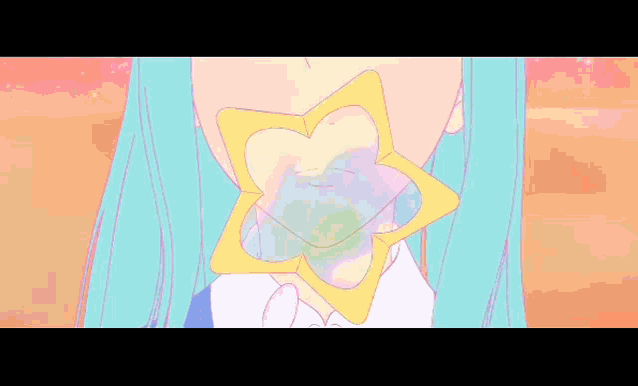 a close up of a girl with a star in her mouth