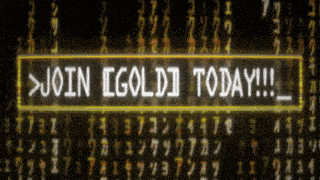 a sign that says join egold today in white letters