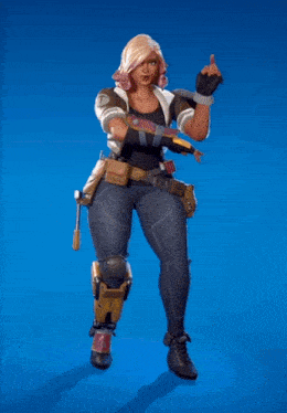 a female character in a video game has a gun in her belt