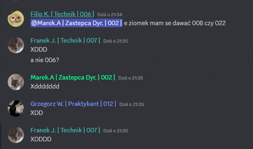 a screenshot of a chat with filip k. technik