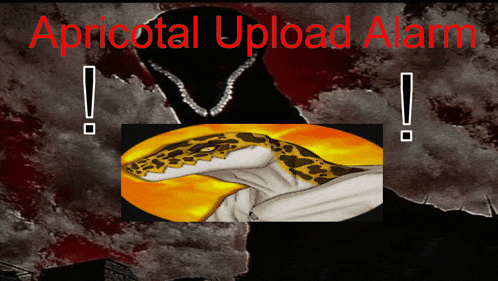 an apricotal upload alarm sign with a picture of a snake on it