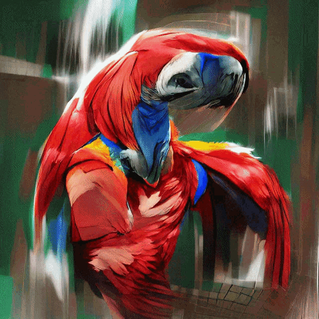 Scarlet Macaw Virtualdream GIF