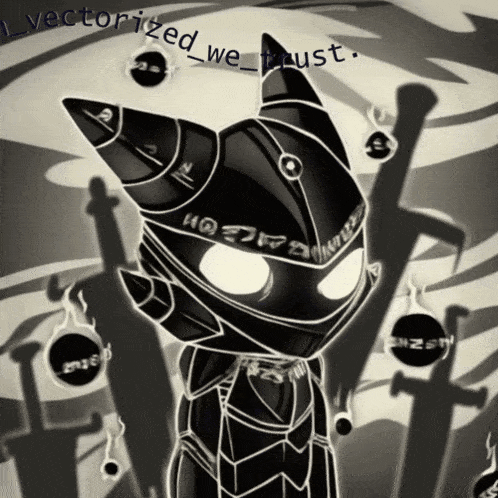 a black and white drawing of a robot with the words " i vectorized we trust " at the top