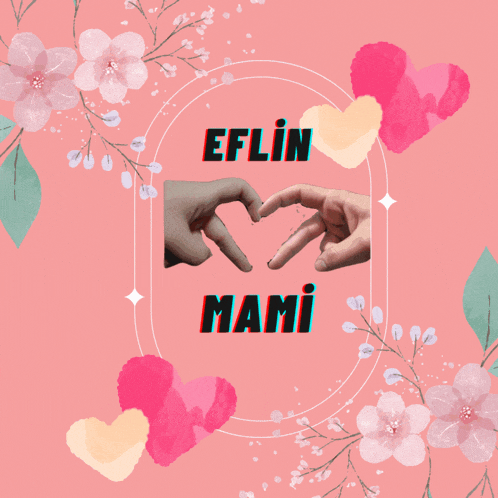a pink background with flowers and the words eflin mami in black