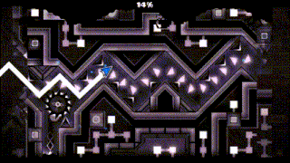 a computer screen shows a maze with a percentage of 14%