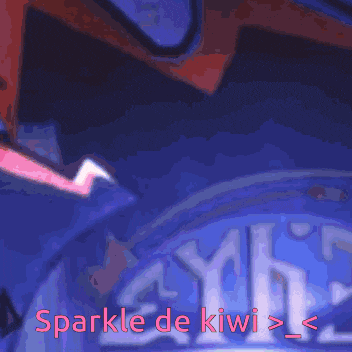 a blue background with the words sparkle de kiwi written on it