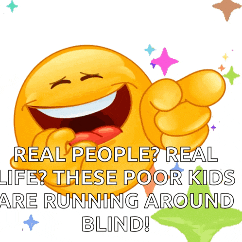 a smiley face with the words real people real life on it