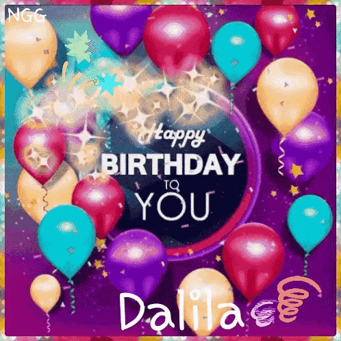 a birthday card with balloons and confetti that says happy birthday to you dallas
