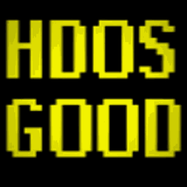 the word hoos is displayed in yellow letters on a black background