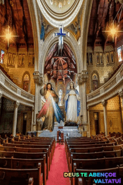 a picture of a church with the words deus te abençoe valtatui on it
