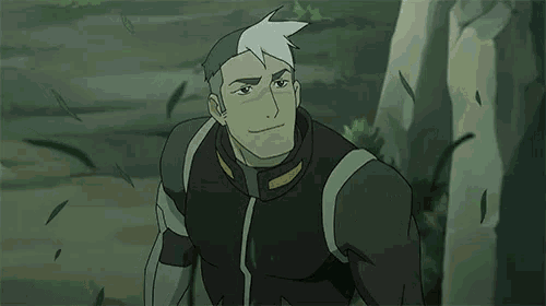 a cartoon character with white hair is standing next to a tree and smiling .