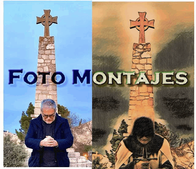 a picture of a man and a picture of a woman with the words foto montajes on the bottom