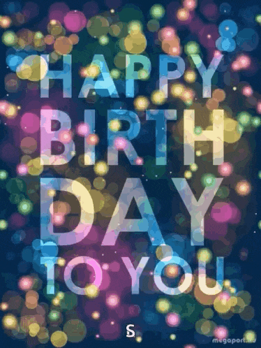 a happy birthday to you greeting card with colorful lights