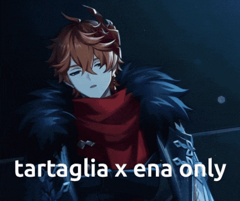 a picture of a boy with the words " tartaglia x ena only " on it