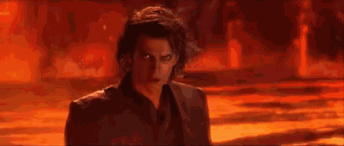 a man with red eyes and the words you underestimate my power
