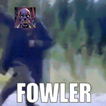 a picture of a cartoon character with the word fowler on the bottom