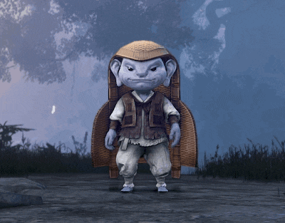 a cartoon character with a hat and a vest with the number 96 on it