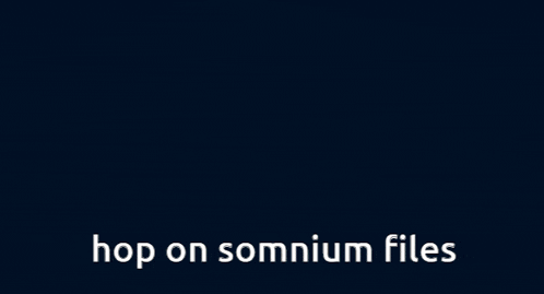 a picture of a man with an eye patch and the words hop on somnium files