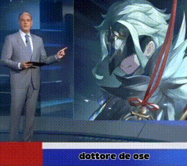 a man in a suit and tie stands in front of a screen that says dottore de ose on it