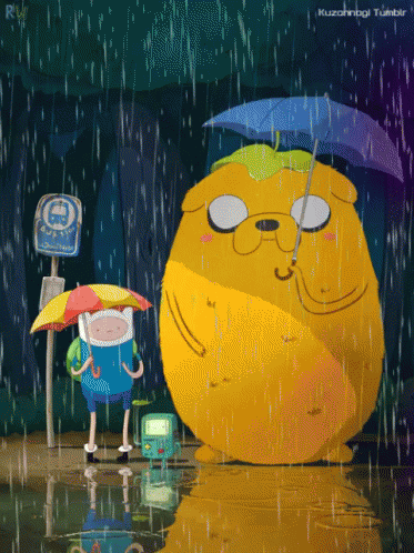 In The Rain GIF - Totoro Adventuretime Fun GIFs