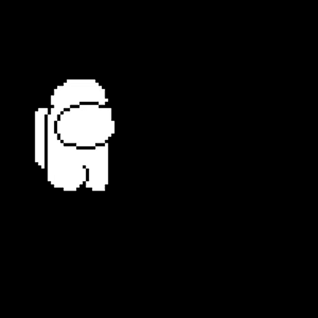 a pixel art of a among us character with a heart in the background .