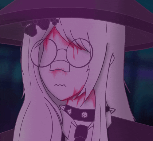 a drawing of a girl with blood coming out of her face