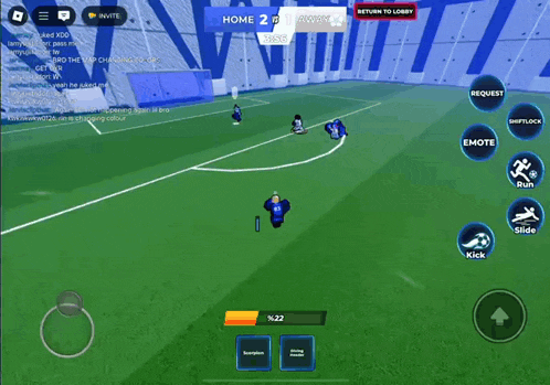 a screenshot of a soccer game with a score of home 2 to 0