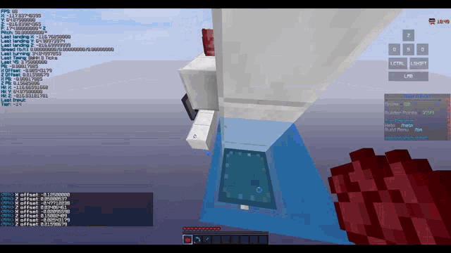 a screenshot of a minecraft game with a lot of text on the screen