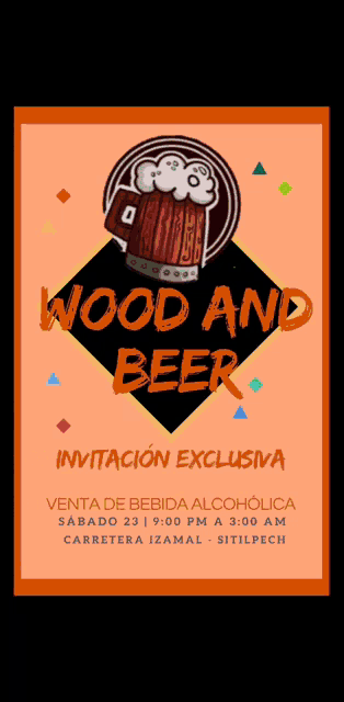 a flyer for a wood ale beer invitation
