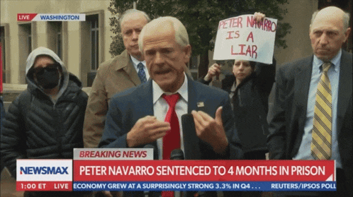 peter navarro is sentenced to 4 months in prison on newsmax