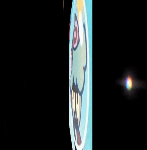 a cartoon character is floating in a bubble with a star on his head