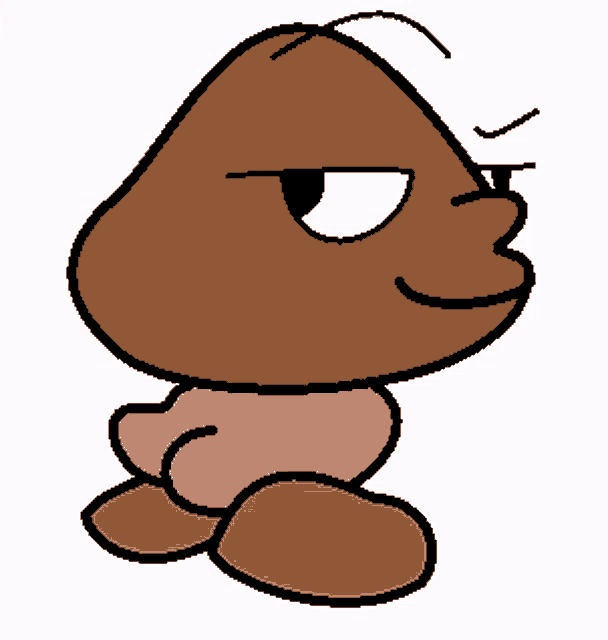 a pixel art drawing of a cartoon character with an angry expression