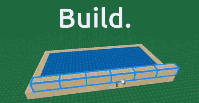a computer generated image of a brick wall with the words build written above it