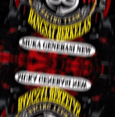 a blurred image of a poster that says bangsat berkelas