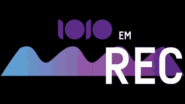 a logo for 1010 em rec shows a purple and blue wave