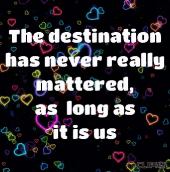 the destination has never really mattered as long as it is us written in white on a black background