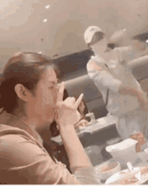 Drinking Waiter GIF - Drinking Waiter Stretching Noodles GIFs