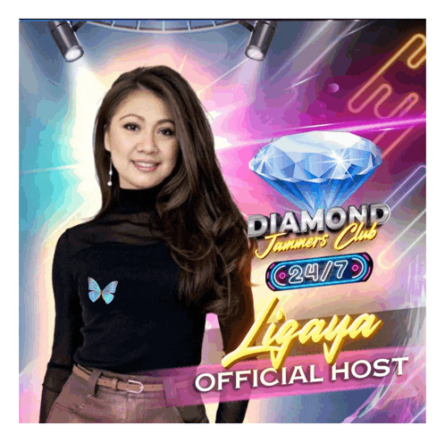an advertisement for diamond jammers club shows a woman in a black top