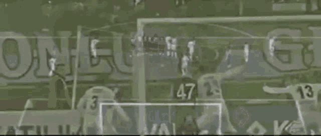 a soccer game is being played with the score being 47 to 23