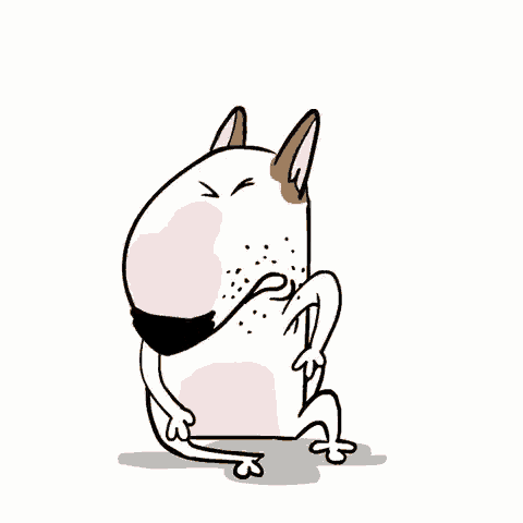 a cartoon dog is screaming with its mouth open