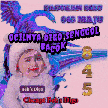 a cartoon of a girl with a swan behind her and the words pasukan biru 845 maju