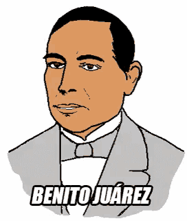 a drawing of a man in a tuxedo with the name benito juarez