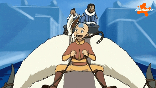 a nickelodeon cartoon shows a boy riding a horse