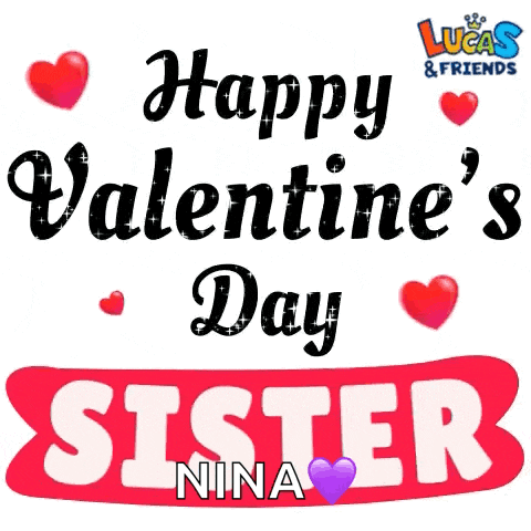 a happy valentine 's day card for a sister