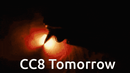 cc8 tomorrow is written in white on a black background