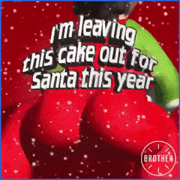 a christmas card that says i 'm leaving this cake out for santa this year .