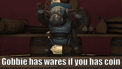a gobbie has wares if you has coin meme with a cartoon character