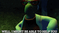 a cartoon character says well i might be able to help you in a dark room