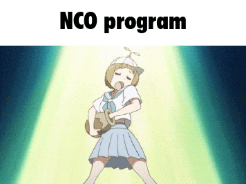 a picture of a girl with the words nco program written above her