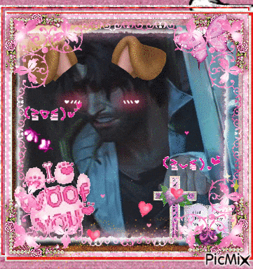 a picture of a man in a pink frame with the words big boop you on the bottom